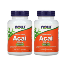나우푸드 아사이베리 500mg 100베지캡슐 2통 Acai berry 동결건조 팜베리, 100정, 2개