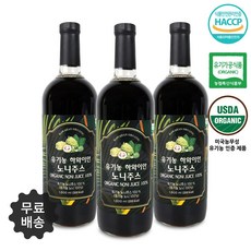 100프로 유기농 하와이안 노니원액쥬스 1000ml 3병, 1개, 1ml