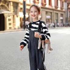 굿씽찰리 여아멜빵바지 닐스 봄 가을 룩 청바지 여자 미드 빅