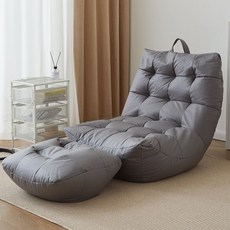 Montheria 빈백소파 1인용쇼파+ 페달 빈백 B916-81, 다크그레이