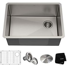 독일 수입 싱크볼 Kraus KHU111-25 Standart PRO 주방 싱크대 16 게이지 언더 카운터 싱크 스테인리스 스틸 63.5 cm, 25 인치