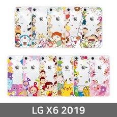 123 살구슈퍼 / LG X6 2019 캐릭터 패턴 투명젤리케이스 X625 전기종대응 디자인케이스 BAR형