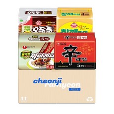 농심 오뚜기 봉지라면 인기라면 4종 19P ( 오동통 5P + 참깨라면 4P + 짜파게티 5P + 신라면 5P ) 상품 이미지