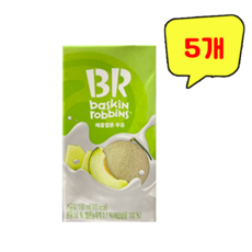 베스킨라빈스 메롱멜론 우유, 190ml, 5개