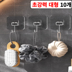 아마폴라 초강력 무타공 접착식 후크걸이, 10개, 투명 대형