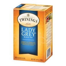 Twinings 트와이닝 레이디 그레이 홍차 20 티백 40g(1.41oz), 40g, 1개, 20개입