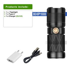 새로운 Xhp100 강력한 Led 손전등 토치 600000lm Xhp90 전술 토치 타입-c 충전식 플래시 라이트 18650 Xhp70 Led 랜턴, XHP100 B