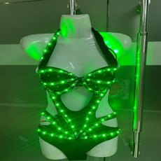 풀컬러 픽셀 LED 조명 재킷 코트 바 DJ 비키니 나이트클럽 리드 댄서 그룹 댄스 고고 섹시