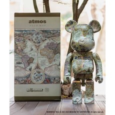 베어브릭 MEDICOM TOY atmos AGED MAP 1000 메디콤 토이 아토모스 에이지드 맵 【SP】, ONE SIZE, ONE SIZE - map1000