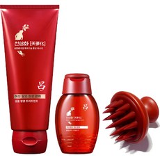 려 천삼화 여성 탈모증상완화 볼륨 샴푸 & 트리트먼트, 2.트리트먼트230ml+모발윤기샴푸100ml+두피브러쉬