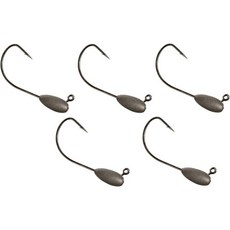  Re액션 Tackle 텅스텐 튜브 지그 헤드 - 5팩 농어 낚시용 미끼 후크, 1/4 oz, 실버 