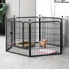 DING DONG PET 寵物等級金屬大型犬圍欄, 黑色