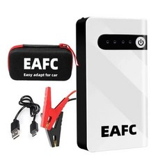 EAFC 휴대용 자동차 점프 스타터 보조배터리 부스터 충전기 12V 시동 장치 가솔린 디젤 600A, White add box, 1개, 없음