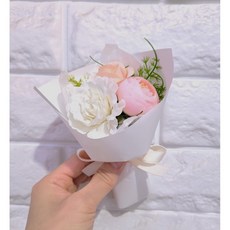 플로레스니비움 납골당 추모 봉안당 조화 꽃장식 꾸미기 고무흡착판 큐방 부착형 실크 플라워 미니 꽃다발, 화이트, 1개