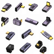 모니터케이블 맥북용 USB 4.0 PD 고속 충전기 8K C U자형 직선 앵글 수-암 어댑터, 11.UC-410C 240W - 1pcs Adapter, 1개