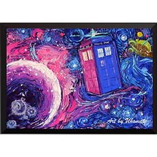 UHOMATE TARDIS DR WHO WHO Stock Wall Dause Vincent Van Gogh Starry Digh Poster Home 캔버 (13X19 inch), 13X19 inch