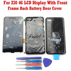 Hkfastel 새로운 원본 z30 lcd 디스플레이 터치 스크린 블랙 베리 z30 4g 전체 전체 전면 프레임 주택 다시 배터리 커버, 1개, Only Black LCD^0