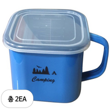 HAKOYA 법랑 Camp 사각 핸디 포트 블루1.4L HAK-C014B, 2개, 14cm