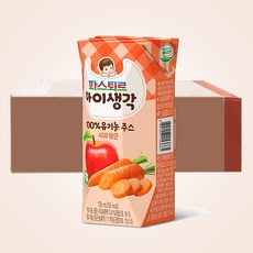 파스퇴르 아이생각 100% 유기농주스 사과당근 - 24개