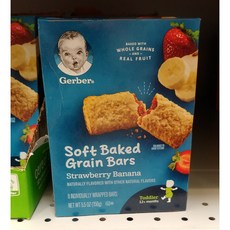 Gerber (미국직배) 거버 곡물 딸기바나나바 8ea 4팩 Soft Baked Grain Bars Strawberry Banana 12개월이상, 4개