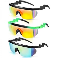 비적용 3 Pairs 복고풍 Semi Rimless 선글라스 80S 90S Zigzag 색상ed Transpar 브랜드 명품 추천 7445024276216 2481247 36529