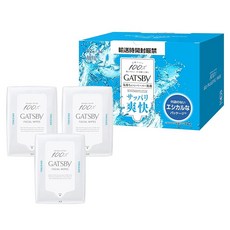 Amazon.co.jp 한정 GATSBY 갸스비 페이셜 페이퍼 산뜻 상쾌한 멘즈 세안 시트 세트 42매 × 3개