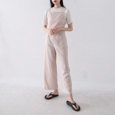 린넨민소매점프수트
