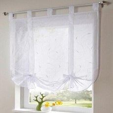 로만쉐이드 한국어 물결 모양의 흰색 레이스 짧은 커튼 얇은 명주 그물 부엌 커피 반 거실 파티오 가든 도어 창 파티션 상품 이미지