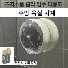 쌩스포유 초저소음 흡착 방수 주방 욕실 다용도 시계, 에메랄드 블루