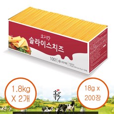 동원 소와나무 체다+고다 슬라이스치즈 1.8kg (100매) 자연치즈50% 수량선택, 2개