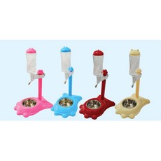 반려견 귀여운 급수구 달린 물병식기(핑) 대형견급수기 애견급수기 펫정수기 깨끗한물, 1개