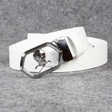 골프 남성 골프 벨트 스포츠 벨트 양면사용 가죽 벨트, 110cm, 하얀색
