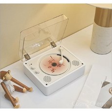 CD 플레이어 씨디 복고풍 MP3 블루투스 감성 스피커 앨범 우드, 화이트 - 음질좋은cd플레이어