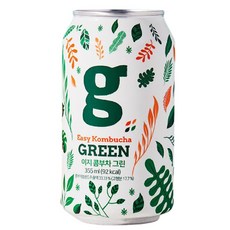 부루구루 콤부차 6종 355ml 모음 오리지널 레몬 블랙커런트 감귤 그린 핑크, 부루구루 이지콤부차그린