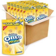 OREO 미니 골든 샌드위치 쿠키 스낵 팩 8온스(12팩), 기본