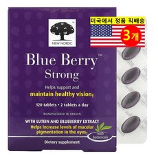 New Nordic 스트롱 블루베리 추출 800mg Blue Berry Strong, 3개, 120정