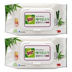 3M 베이킹소다 물걸레 청소포 표준형 20매 x 2개, 단품
