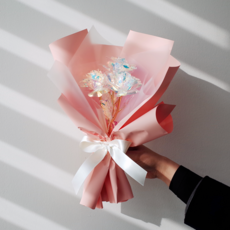 파앤꼬 홀로그램장미 꽃다발 선물, 인디핑크세송이꽃다발