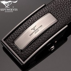 7 피 늑대 가죽 벨트 남성 리 얼 가죽 정품 자동 버클 벨트 안 에는 두피 소 가죽 소프트 벨트 남성 딥 브라운 7A 31949700 - 1 125cm