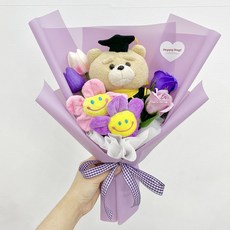 학사모 테드 인형 꽃다발 졸업 유치원 재롱잔치 학예회, 퍼플