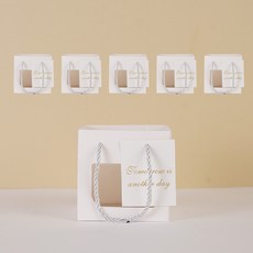 빛공 바닥넓은 정사각 투명창 윈도우 쇼핑백, 6개, 1호 10x10x10, 화이트