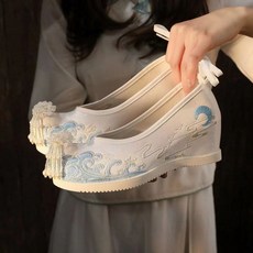 꽃신 매화꽃신 키높이 여성 고무신 한복신발 꽃자수