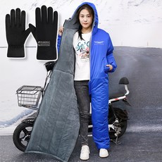 오토바이 라이딩 방한복 라이더 배달우주복 일체형 기모 바람막이 겨울 배달 용품, 블랙