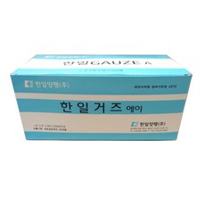 한일 거즈 에이 4인치 절단 접은 순면 거즈 상처드레싱, 1개, 200매 - 한일거즈