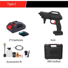 고압세척기 핑거젯 드라이아이스 스팀세차 무선 하수도 배관고압세척기 고압 세척기 가정용 고압 제트 와셔 30000mah 거품 발생기 물총 스프레이 클리너, C형