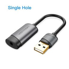 Vention USB 외부 사운드 카드 3.5mm USB 어댑터 USB-마이크 스피커 맥북 노트북 PC용 오디오 인터페이스, 4) CDJHB, 없음, 1개