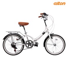 [무료완조립] 알톤 레온 20인치 미니벨로 접이식 자전거 여성용 주니어 바구니 자전거, 레온 화이트