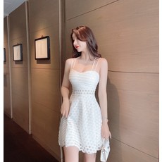 부산금정상점 2270 펀칭 레이스 허리보정 끈나시 슬립 작은 키 드레스 x2개