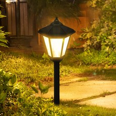 태양열 정원등 태양광 정원등 야외조명 잔디등 4구 육각등 솔라 LED-Pro, 말뚝형(노란빛)