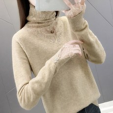 개마물산 스웨터니트이너셔츠 레이스 목폴라 겨울 가을 이너웨어 두꺼운